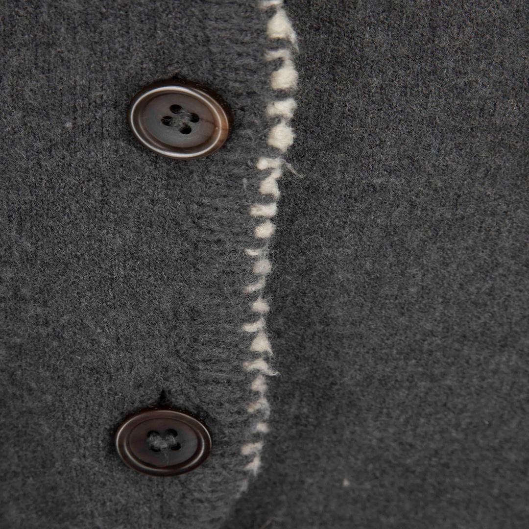Ermanno Scervino Grey Wool Crochet Detail Coat Size S In Good Condition In London, GB
