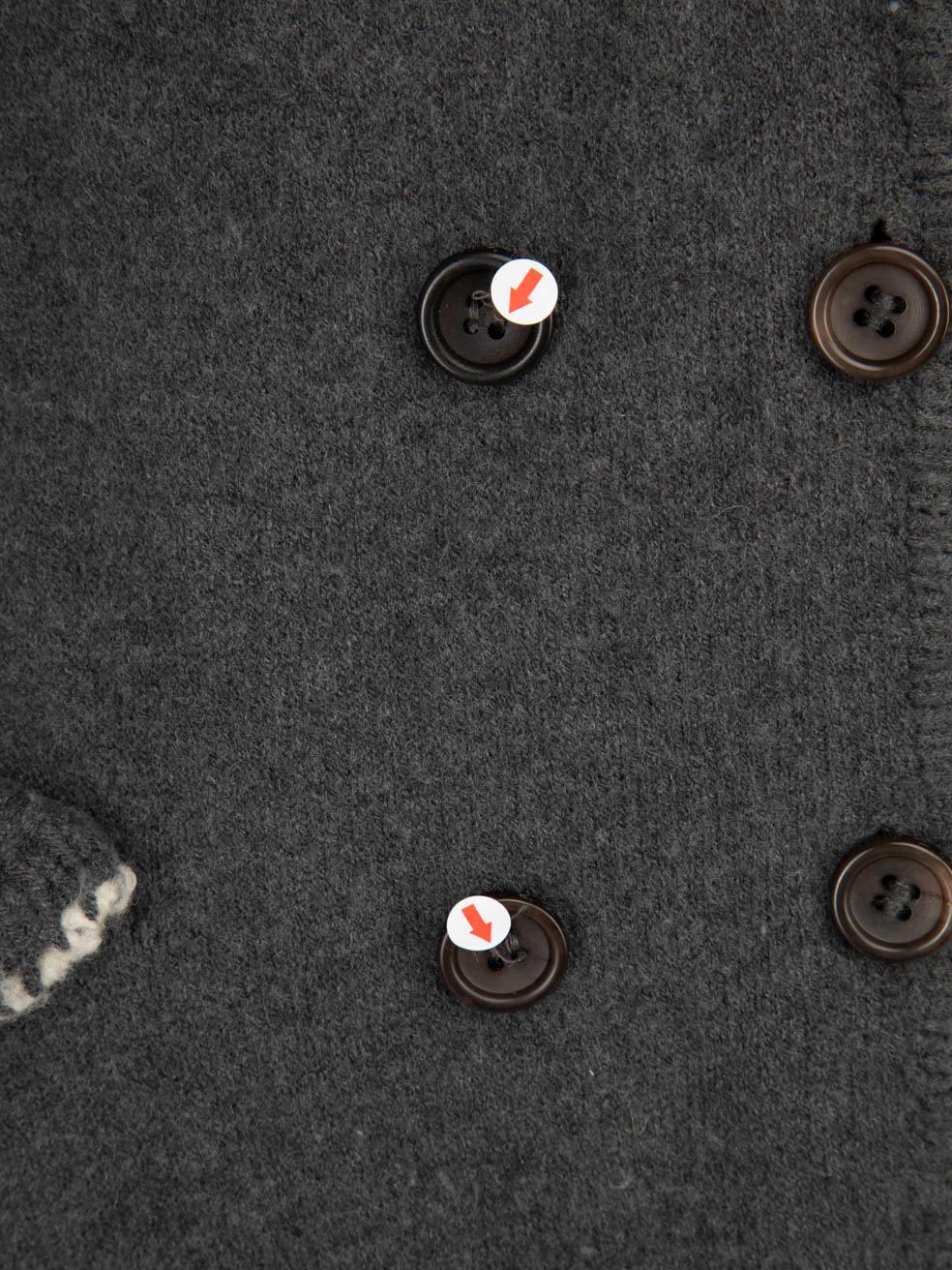 Ermanno Scervino Grey Wool Crochet Detail Coat Size S 2