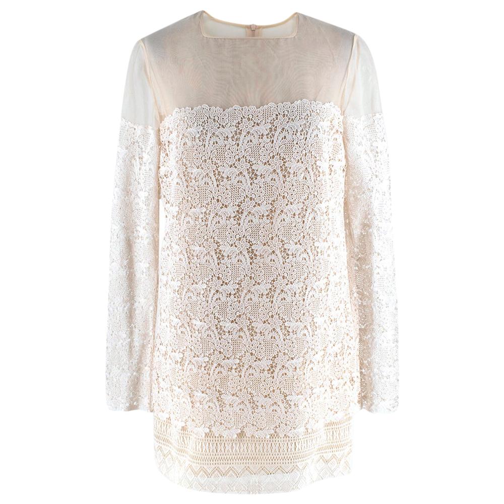 Ermanno Scervino Ivory Lace Dress US2 For Sale