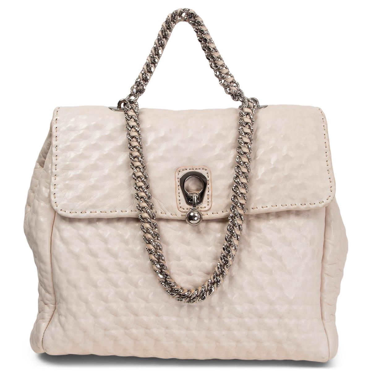 ERMANNO SCERVINO ivory leather FAUBOURG LARGE Shoulder Bag For Sale