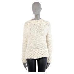 ERMANNO SCERVINO ivory merino wool ZIP NECK Sweater 42 M