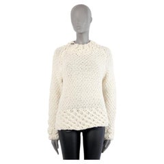 ERMANNO SCERVINO elfenbeinfarbener Pullover aus Merinowolle mit ZIP NECK 42 M