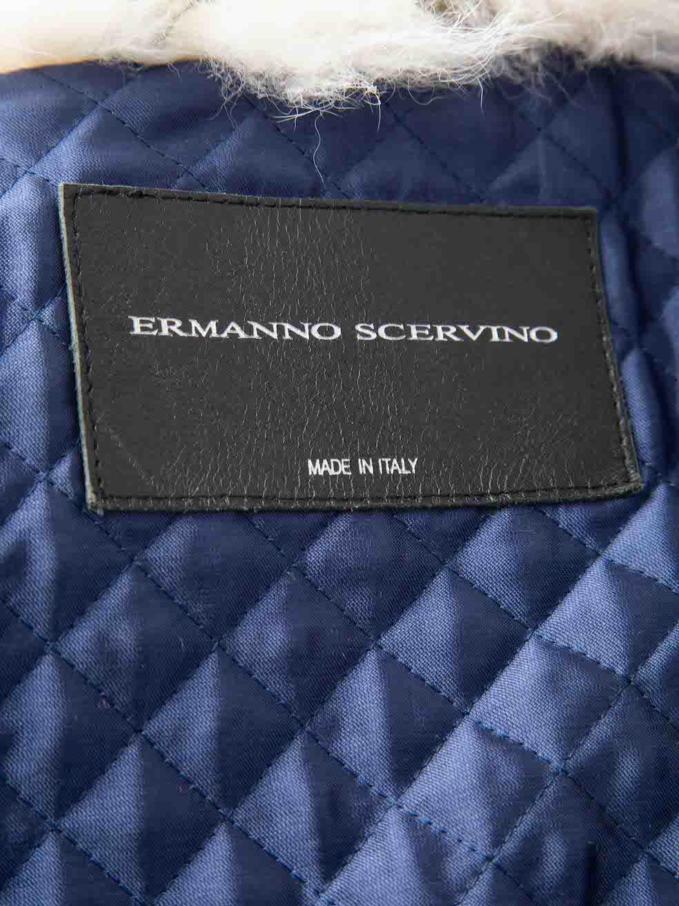 Ermanno Scervino Khaki Fox Fur Trimmed Parka Coat Size S 4