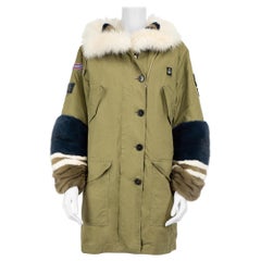Ermanno Scervino - Manteau parka kaki bordé de fourrure de renard - Taille S