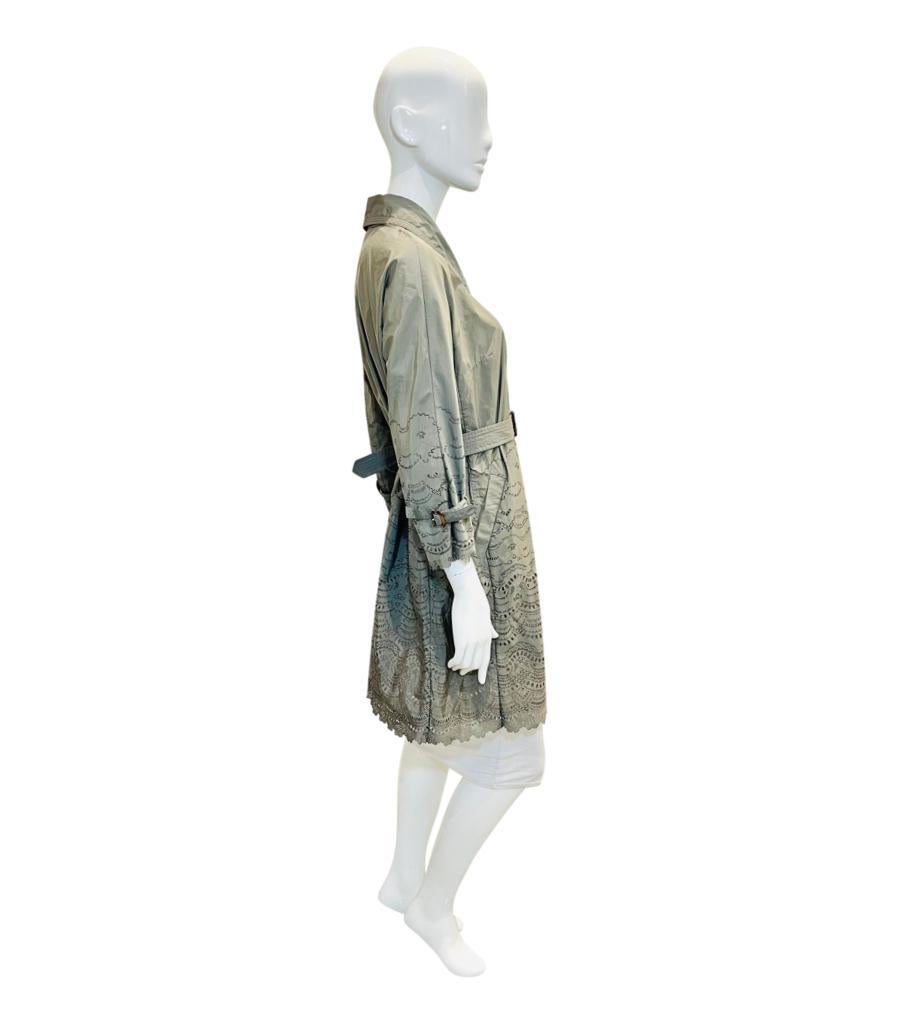 Ermanno Scervino Lace Detailed Belted Coat In Excellent Condition For Sale In London, GB
