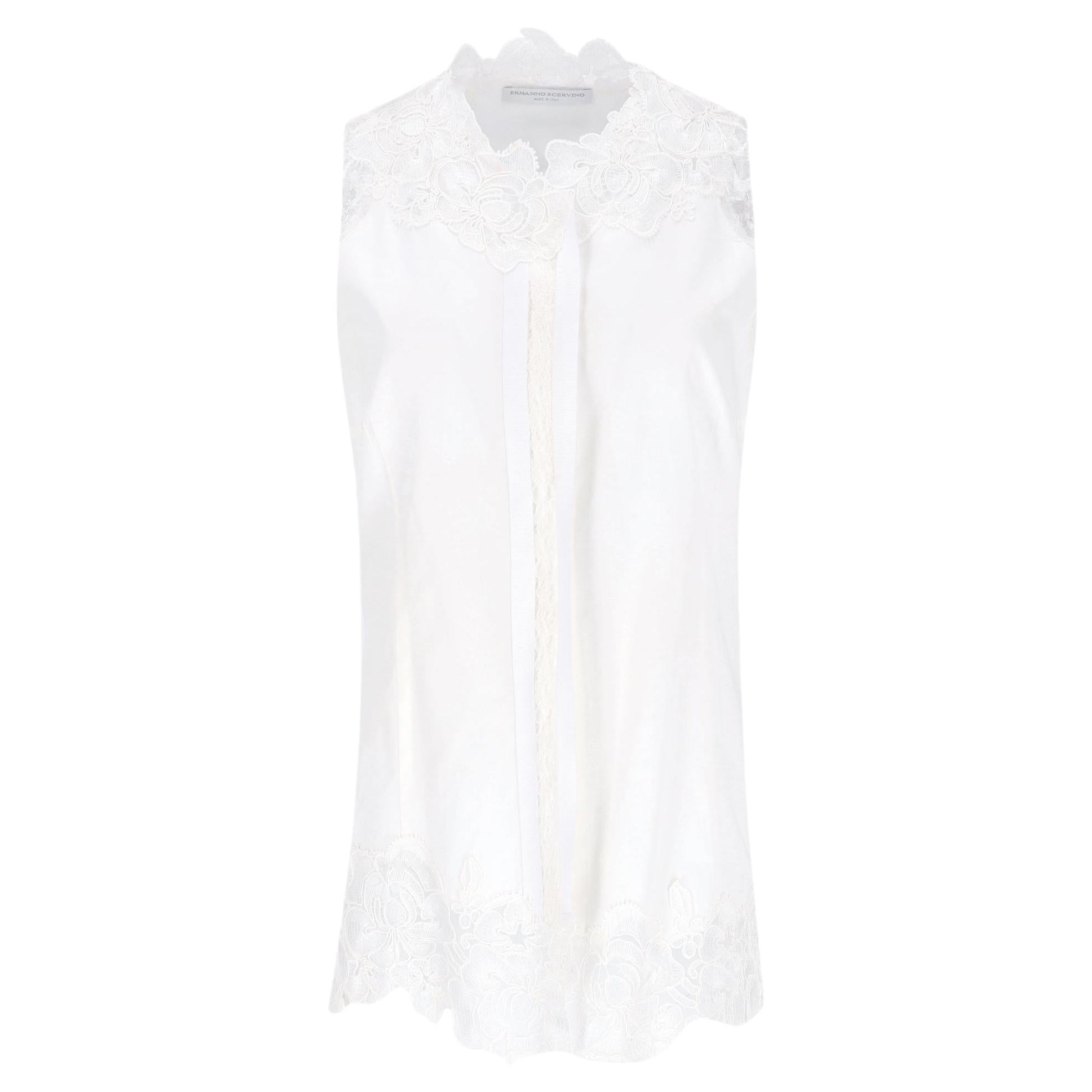 Top in cotone ricamato in pizzo di Ermanno Scervino in vendita