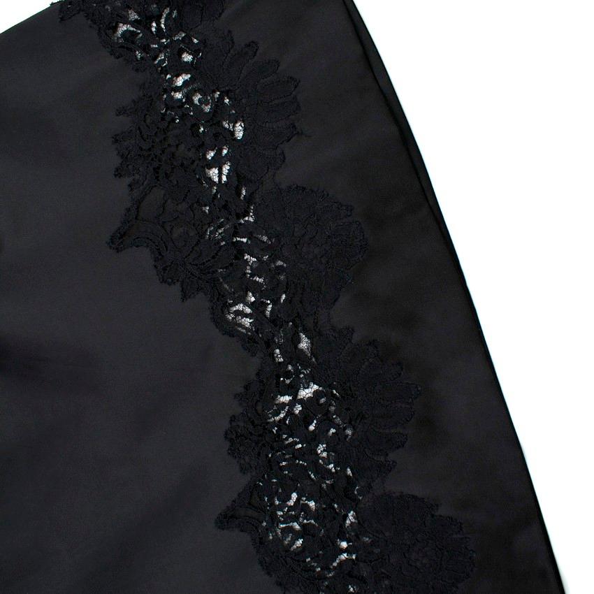 Ermanno Scervino lace-panelled black satin dress IT 44 2