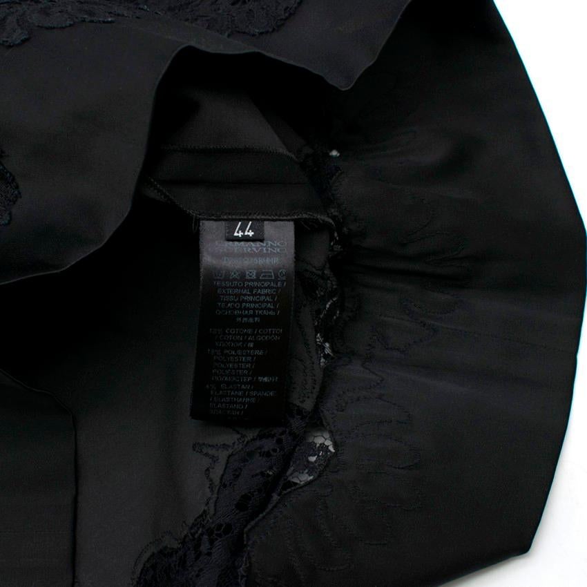Ermanno Scervino lace-panelled black satin dress IT 44 3