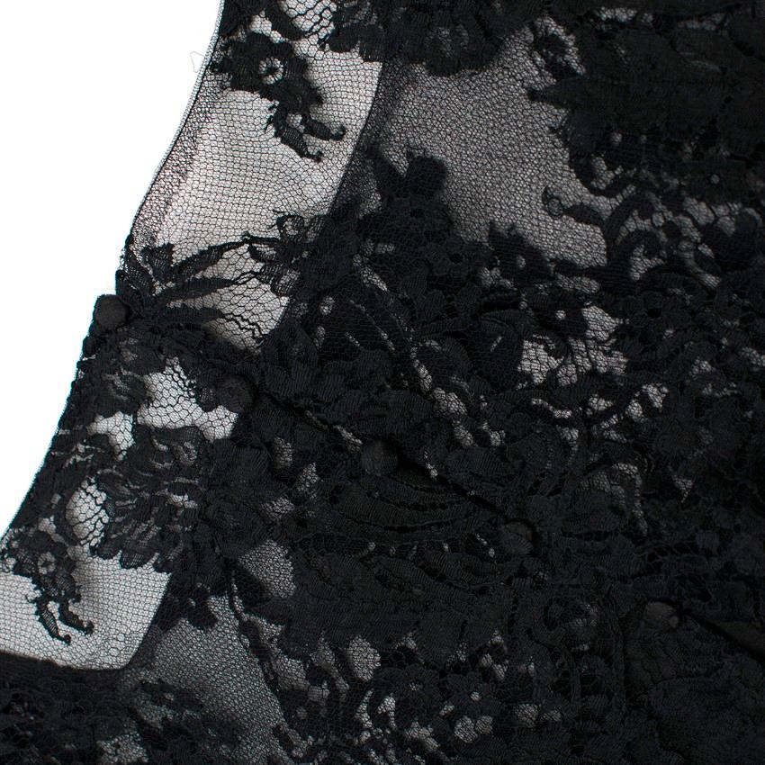 Ermanno Scervino lace-panelled black satin dress IT 44 4