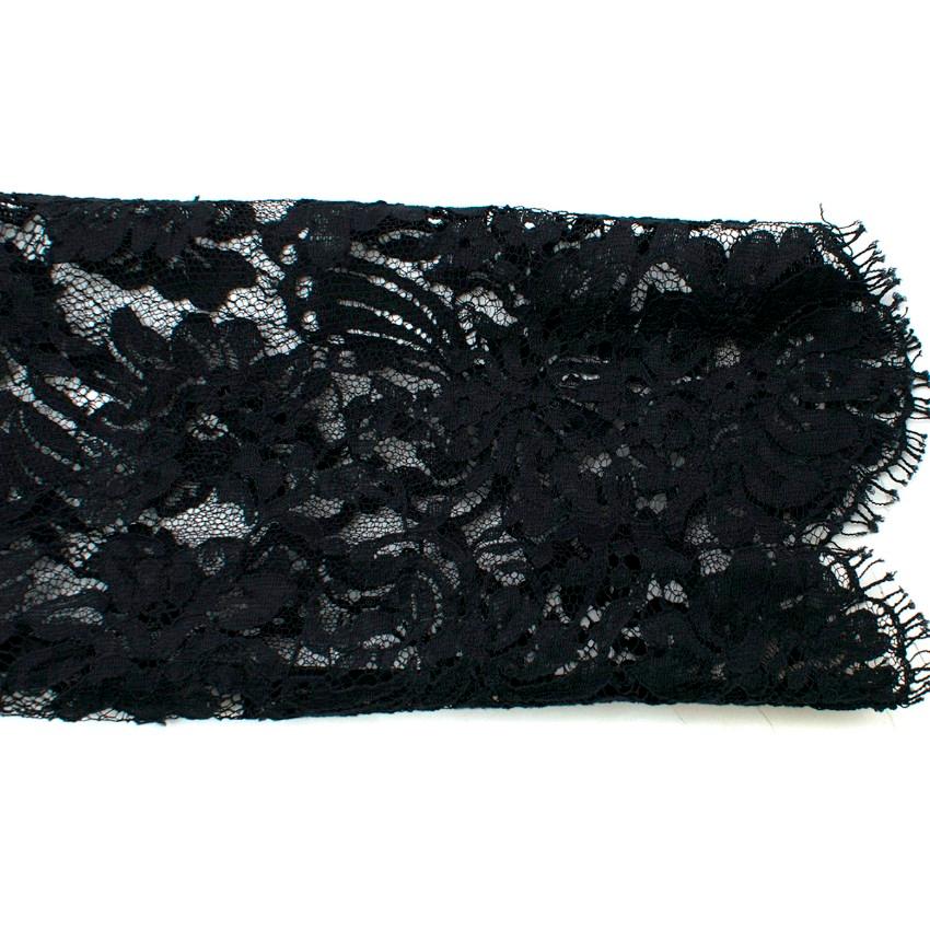Ermanno Scervino lace-panelled black satin dress US 8 For Sale 1