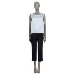 ERMANNO SCERVINO light blue silk Sleeveless Tank Top Shirt 46 XL
