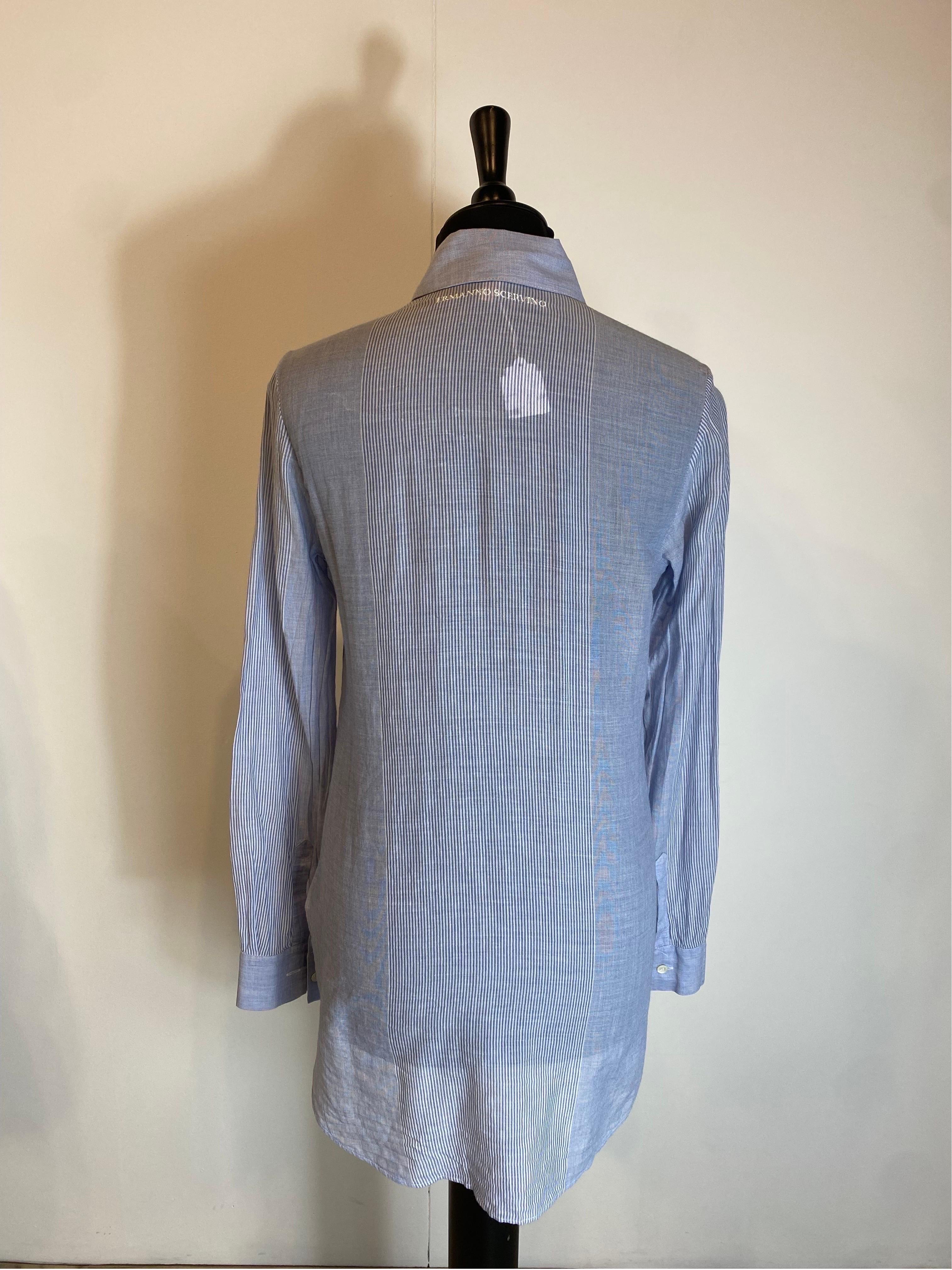 Ermanno Scervino light blue stripes Beachwear Shirt For Sale 1