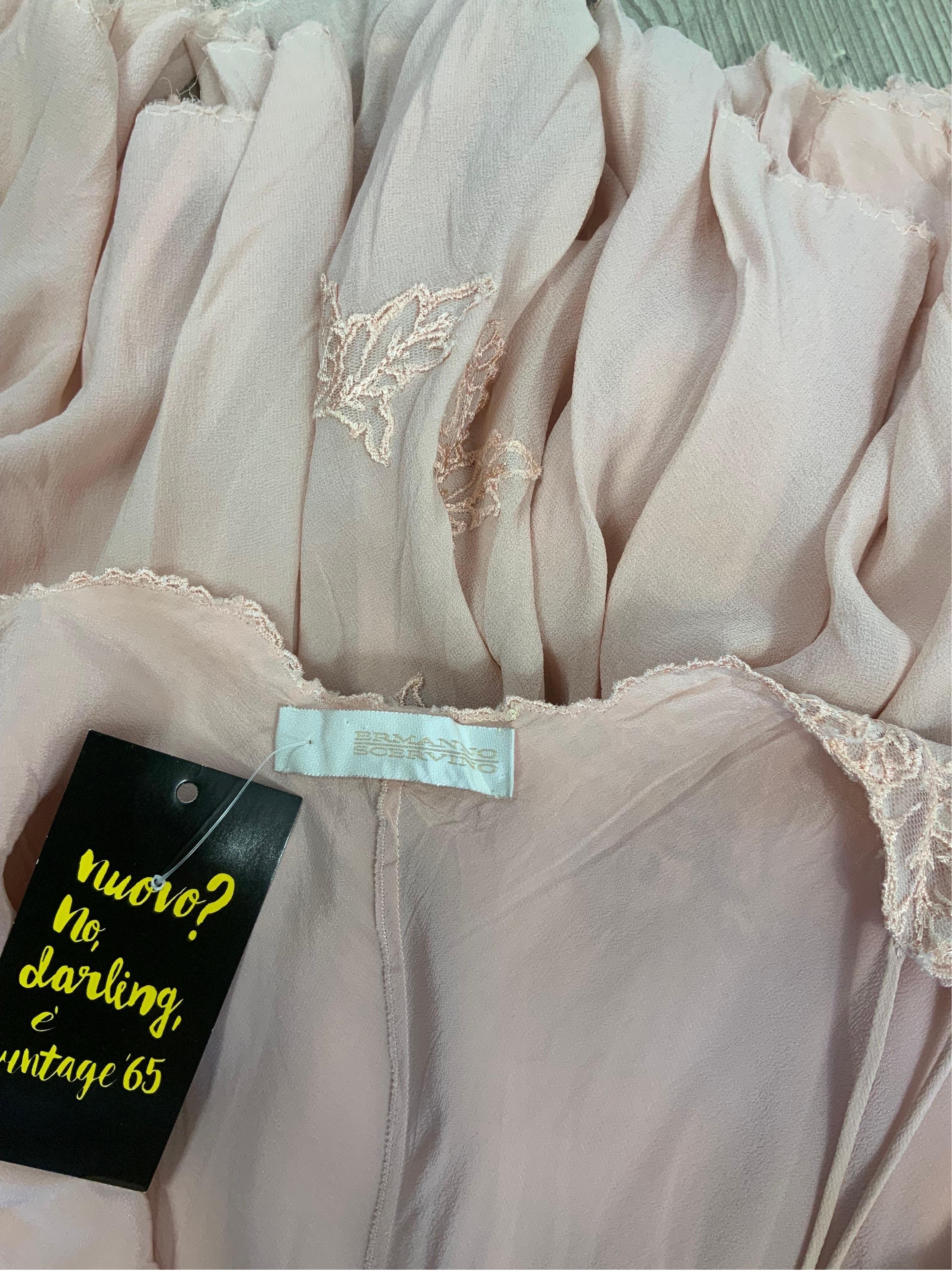 Ermanno Scervino long silk pink dress  3