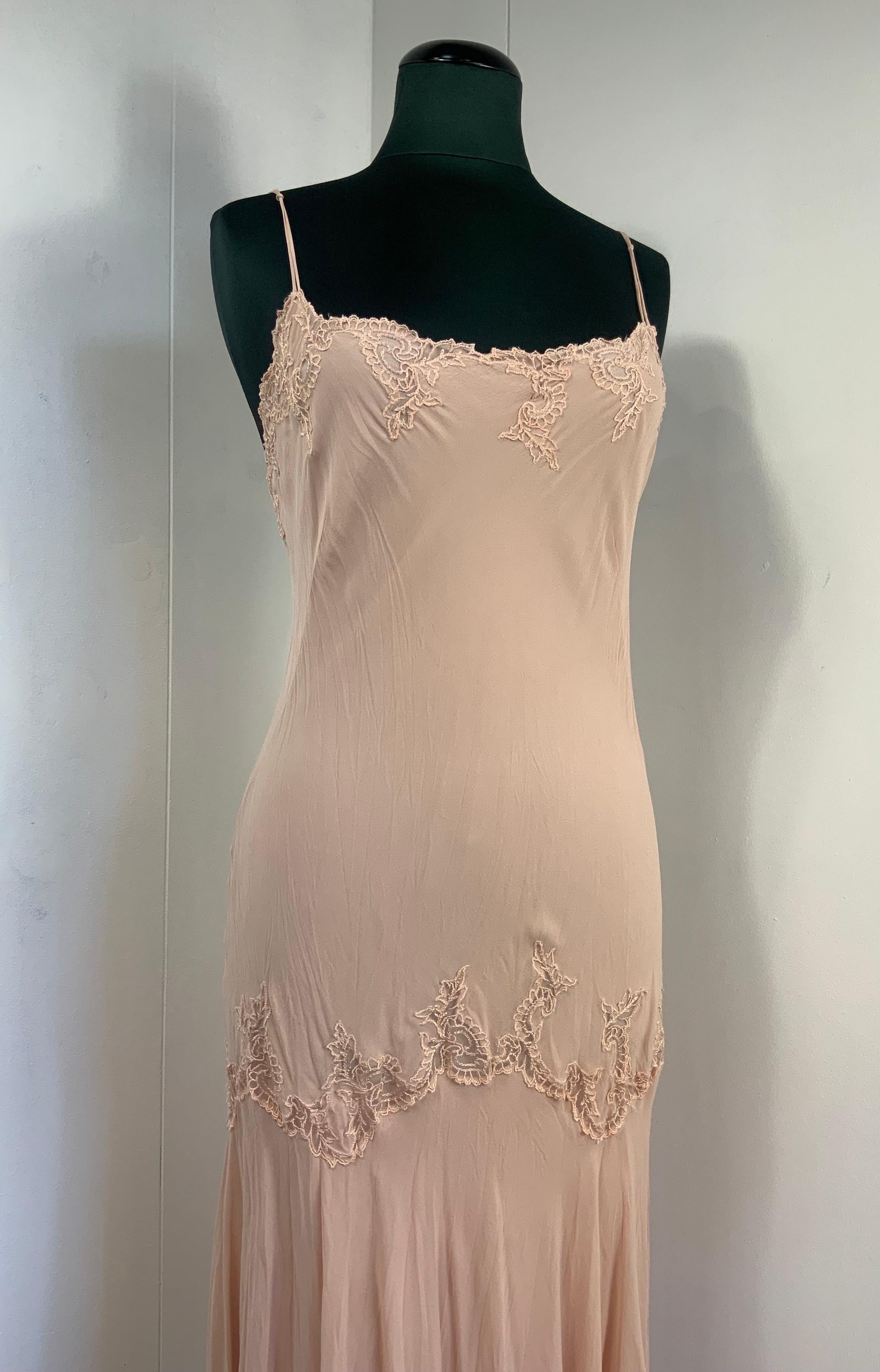 Ermanno Scervino long silk pink dress  5