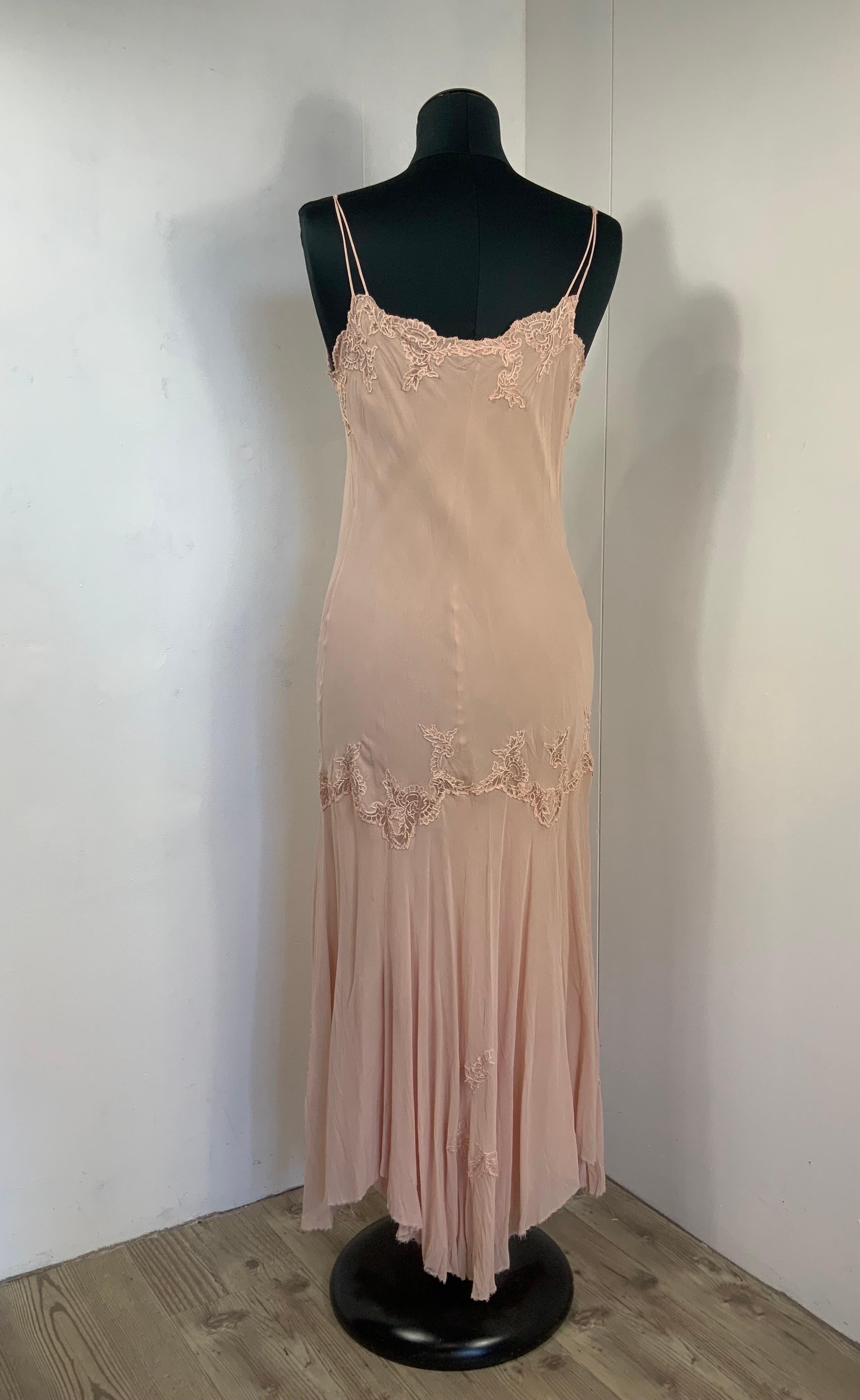 Ermanno Scervino long silk pink dress  6