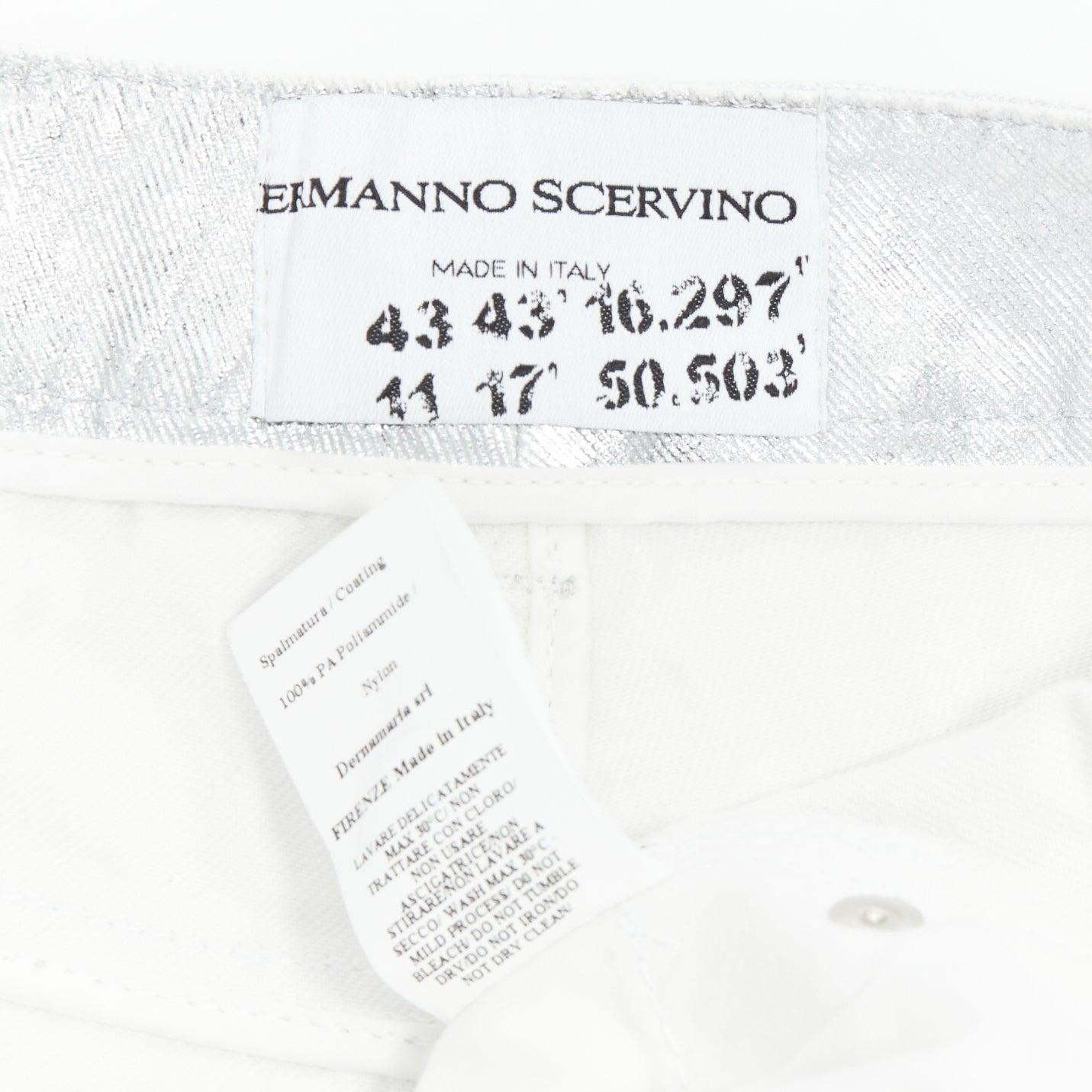 ERMANNO SCERVINO metallic silver coated cotton blend shorts IT38 XS For Sale 3