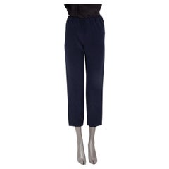 ERMANNO SCERVINO midnight blue silk CROPPED Pants 40 S