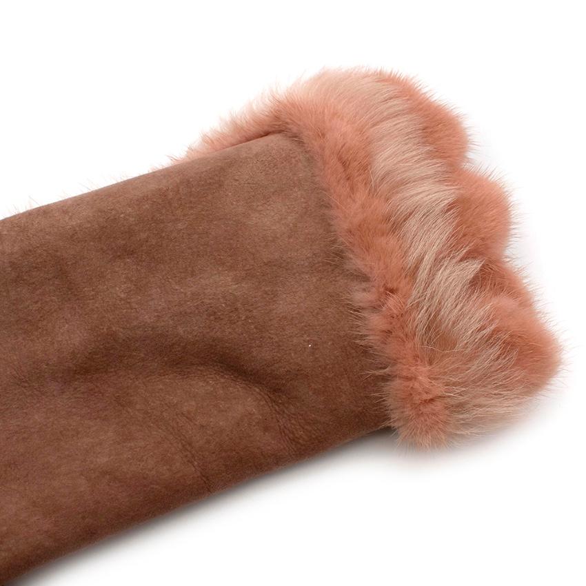 suede coat with fur trim