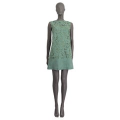 ERMANNO SCERVINO mint green EMBROIDERED LACE MINI Dress S