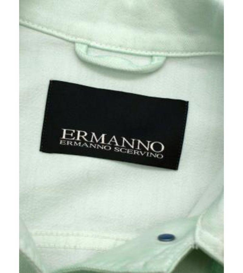 Ermanno Scervino Mint Green Lace Detail Denim Jacket For Sale 3