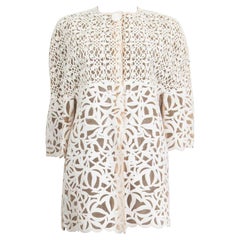 ERMANNO SCERVINO in nylon bianco sporco con manica a 3/4 e giacca CROCHET 42 M