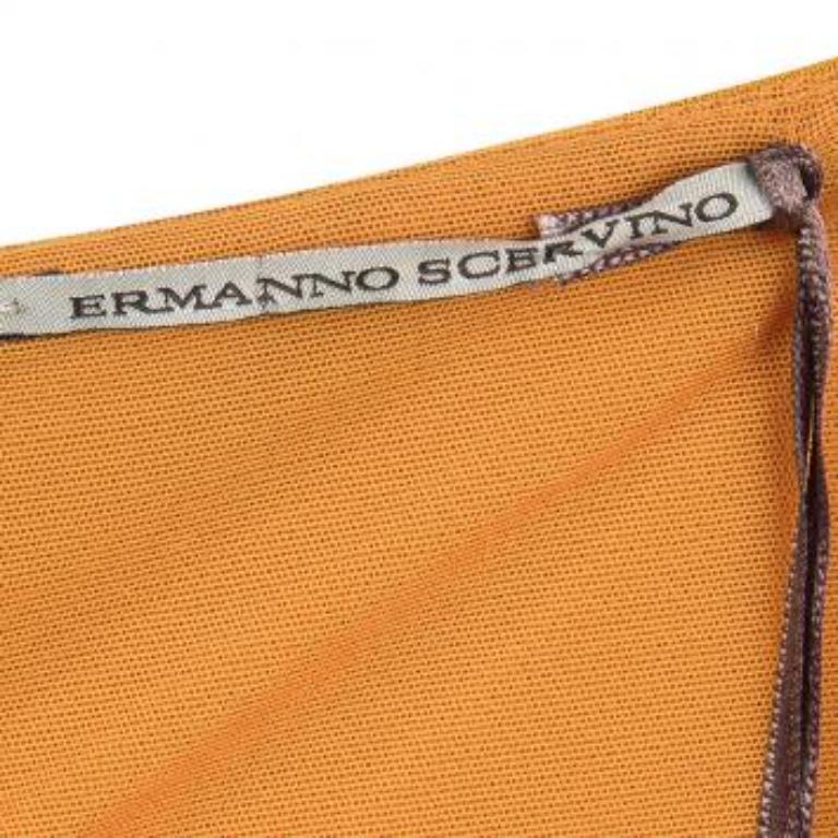 Ermanno Scervino Orange Spitzeneinsatz Kuhfellausschnitt Detail ärmelloses Kleid M im Angebot 1