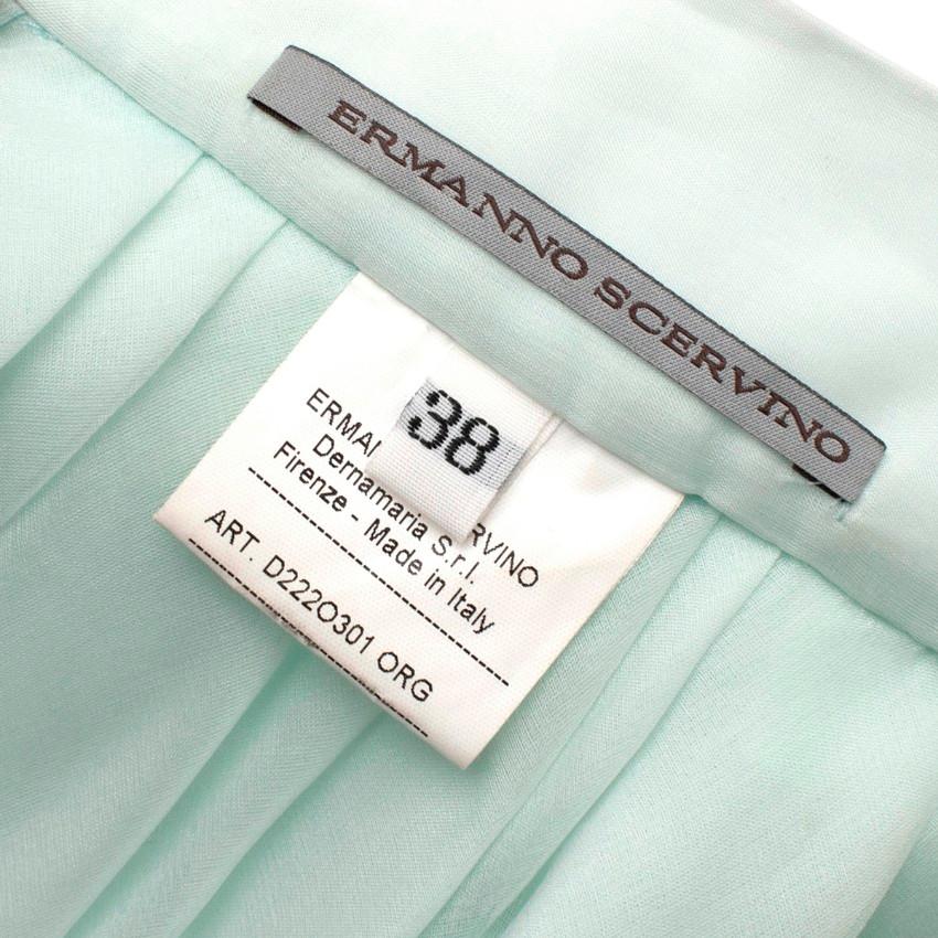 Ermanno Scervino Pastel Green Silk Tulle Asymmetric Ball Skirt In Excellent Condition For Sale In London, GB