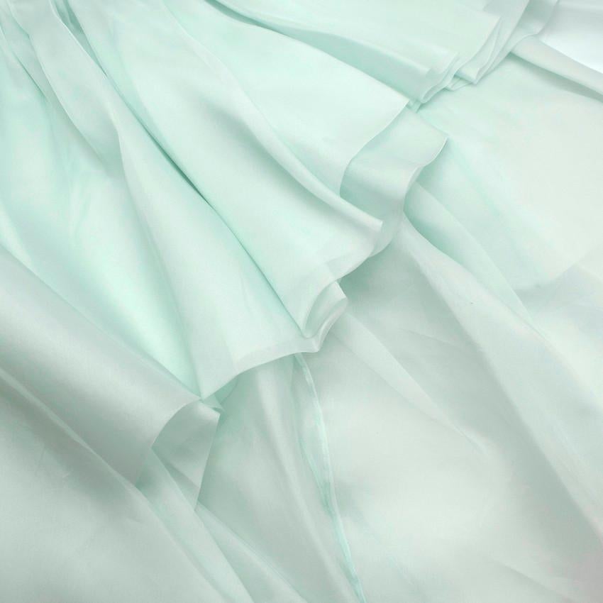 Ermanno Scervino Pastel Green Silk Tulle Asymmetric Ball Skirt For Sale 1
