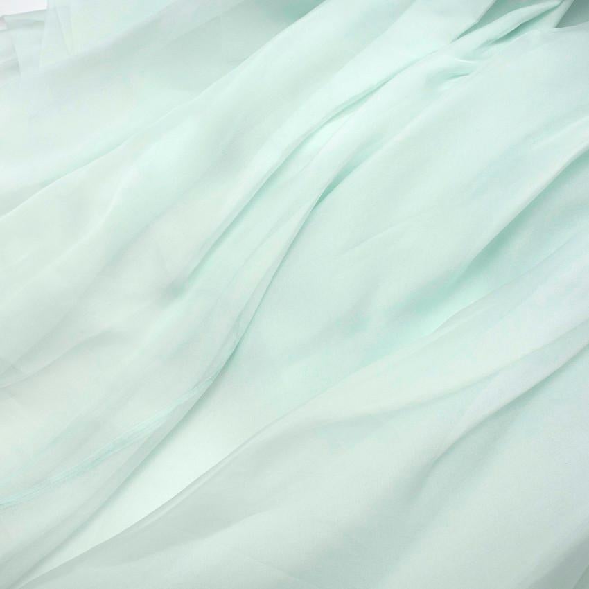 Ermanno Scervino Pastel Green Silk Tulle Asymmetric Ball Skirt For Sale 3