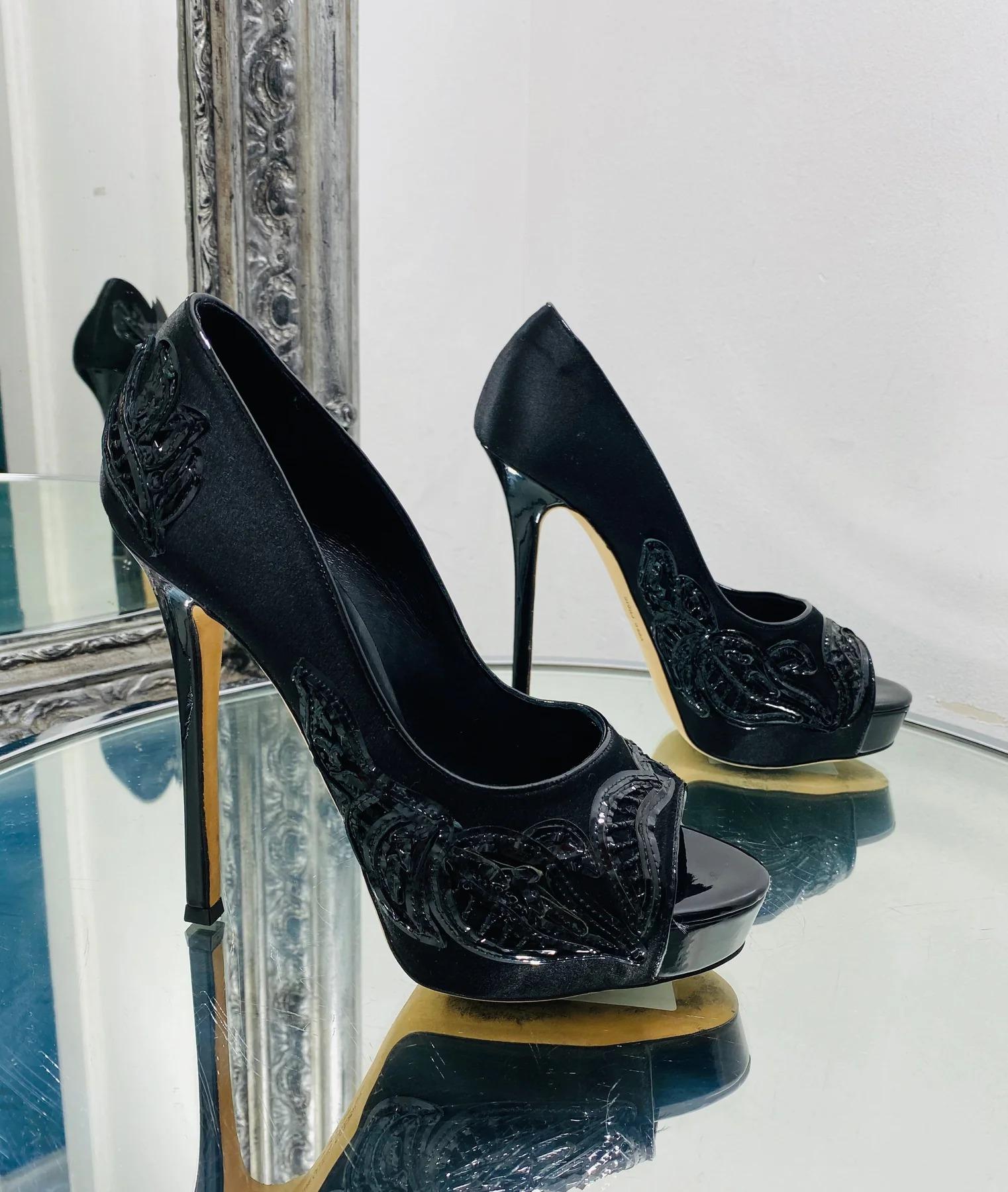 Ermanno Scervino Peep Toe Heels In Good Condition For Sale In London, GB