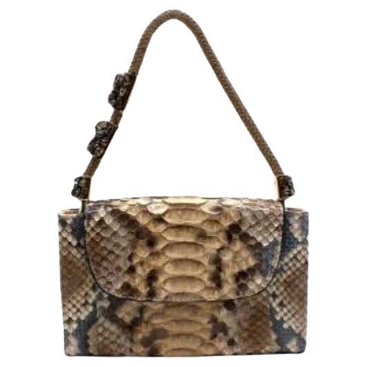 Ermanno Scervino Python Fold Over Mini Top Handle Bag For Sale