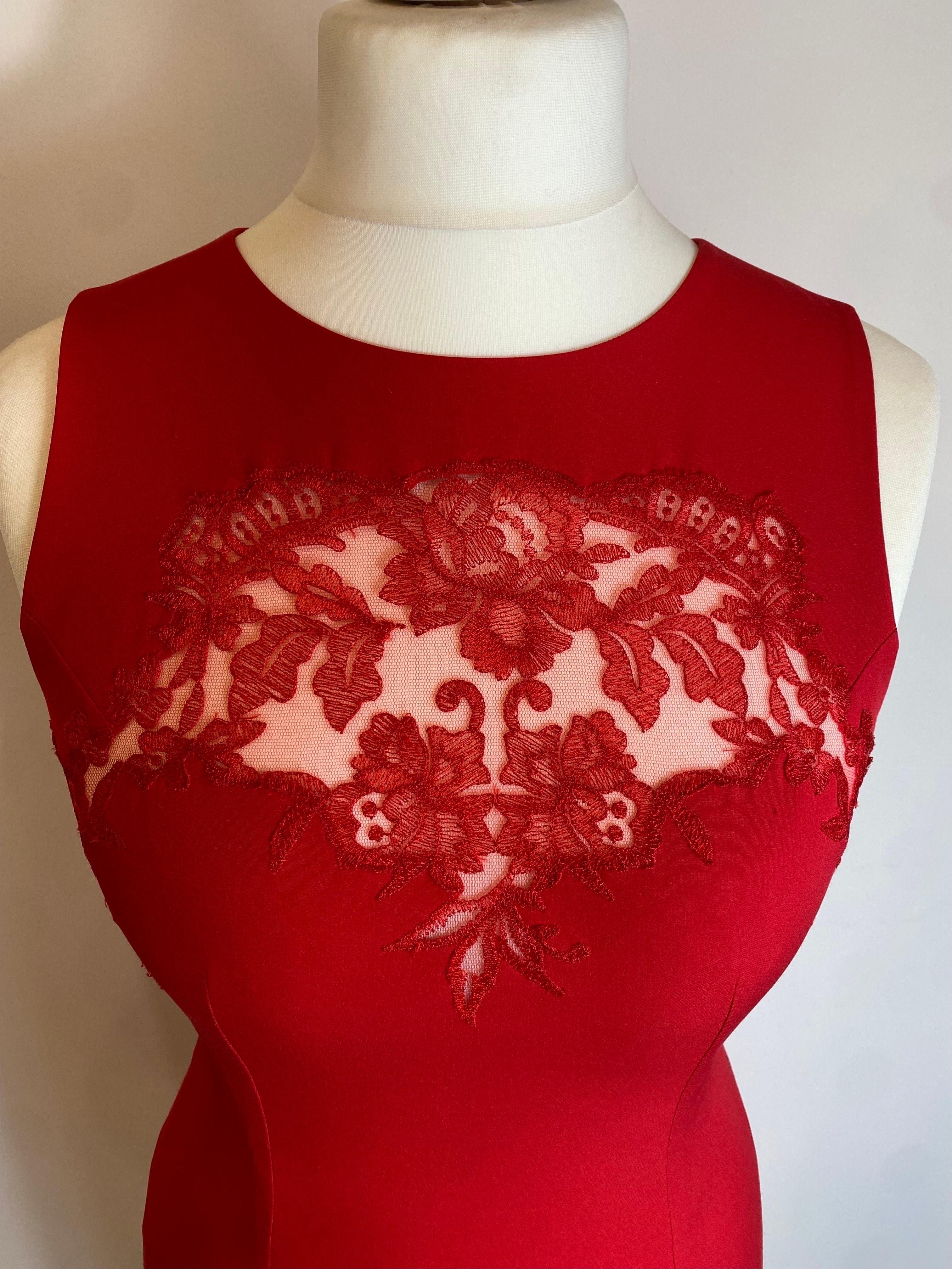 Ermanno Scervino red sheath Dress In Good Condition For Sale In Carnate, IT