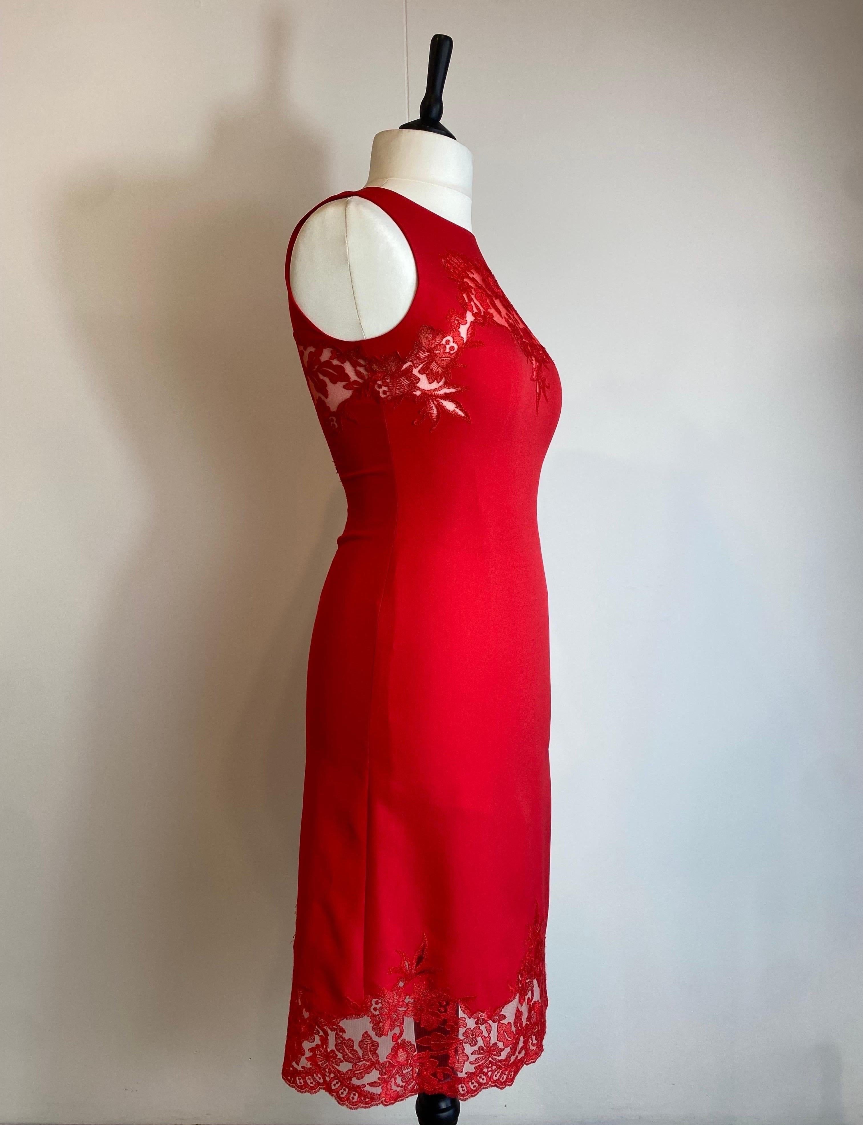 Ermanno Scervino red sheath Dress For Sale 1