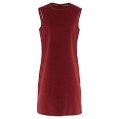 Ermanno Scervino Red Sleeveless Wool Dress - Size Medium 