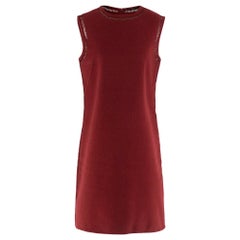 Ermanno Scervino Rotes ärmelloses Wollkleid - Größe Medium 