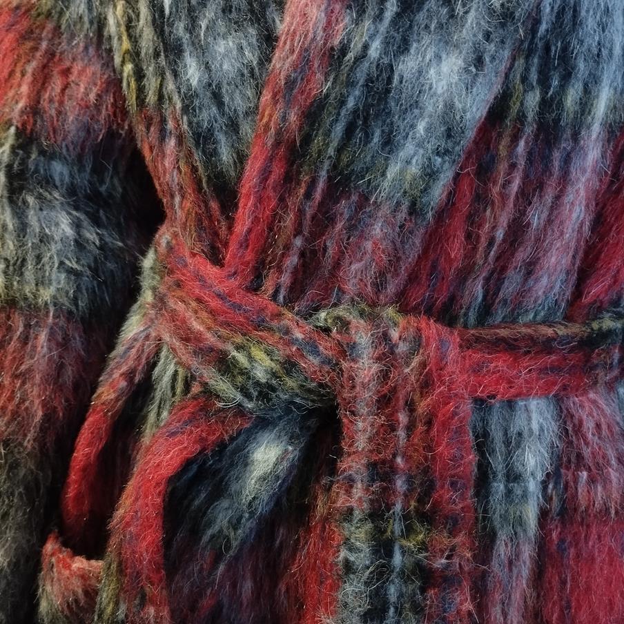 Donna Ermanno Scervino Cappotto in tartan rosso IT 40 in vendita