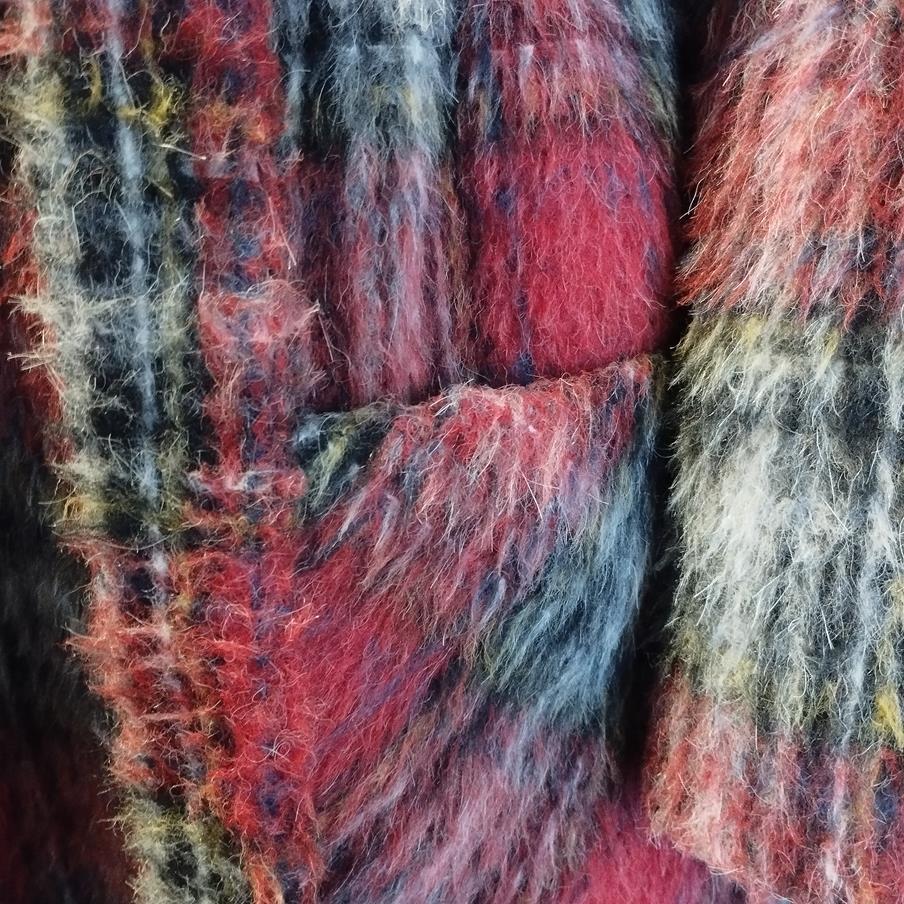 Ermanno Scervino Cappotto in tartan rosso IT 40 in vendita 3