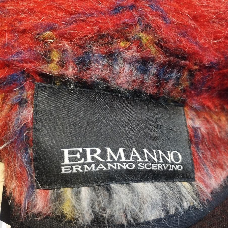 Ermanno Scervino Cappotto in tartan rosso IT 40 in vendita 4