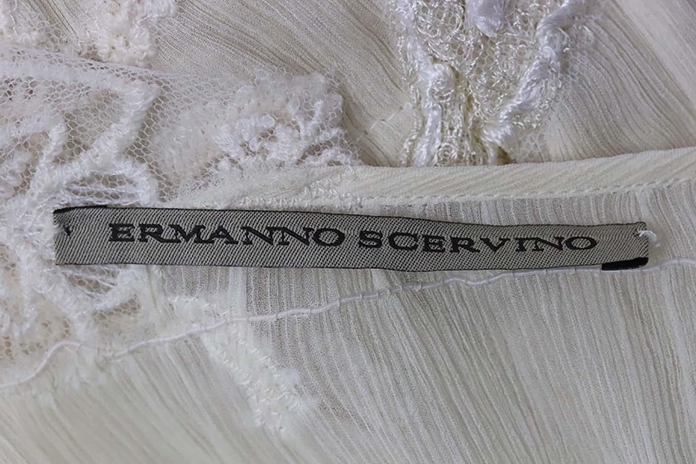 Ermanno Scervino Ruched Silk And Wool Blend Mini Dress IT 38 UK 6 In Excellent Condition In London, GB