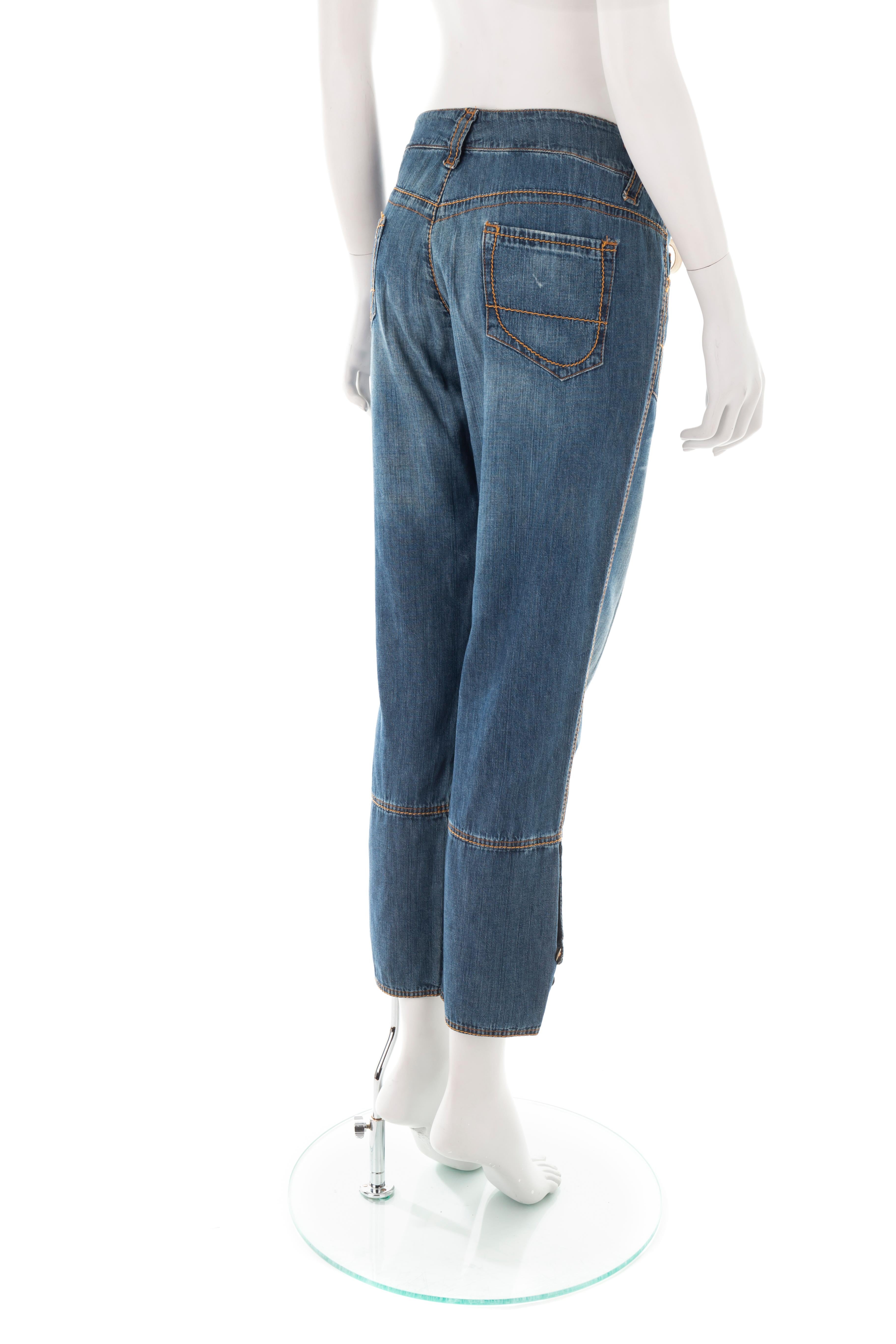 Gray Ermanno Scervino S/S 2005 Audrey Hepburn capri jeans For Sale