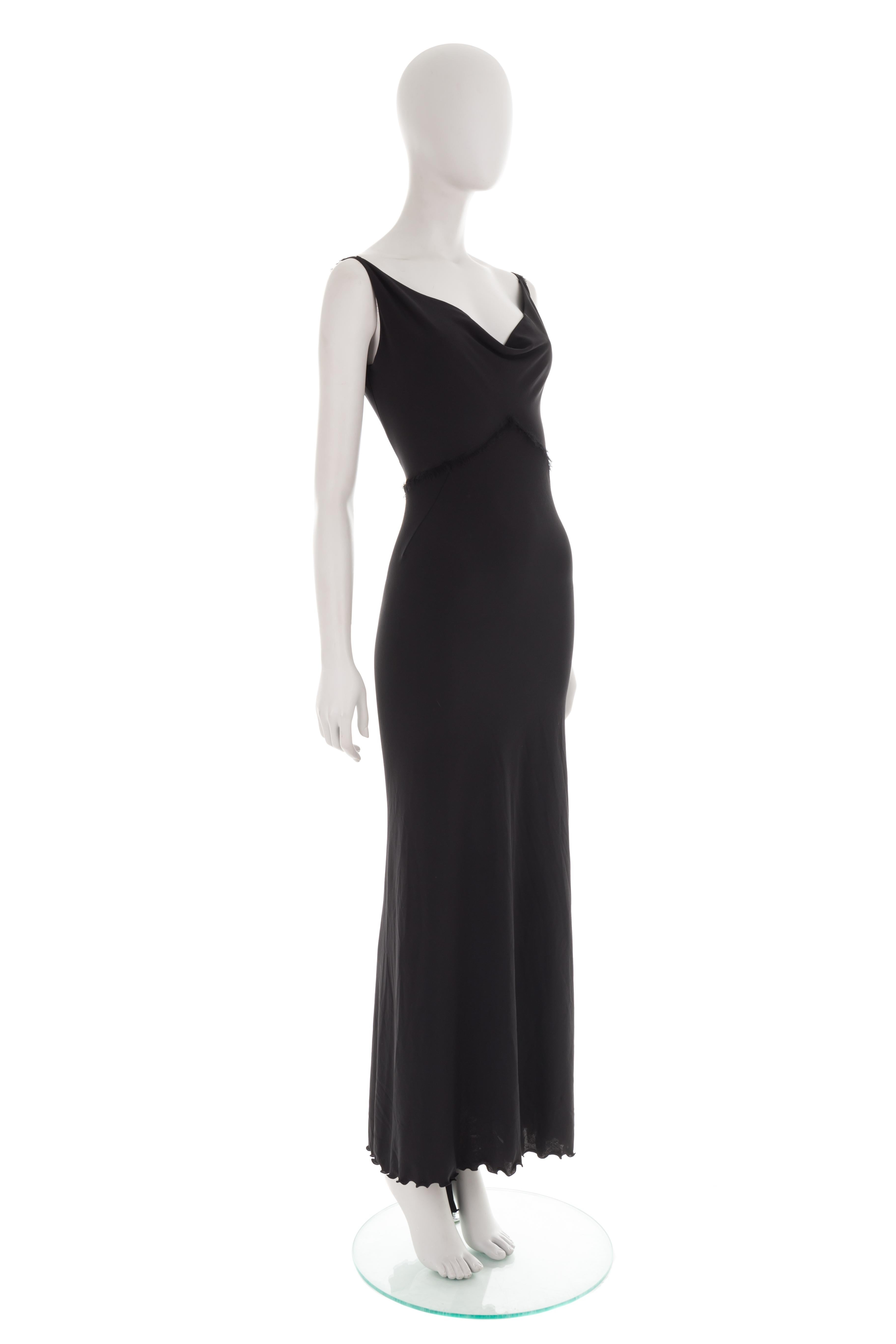 Ermanno Scervino S/S 2005 black cowl neck bodycon dress In Excellent Condition In Rome, IT