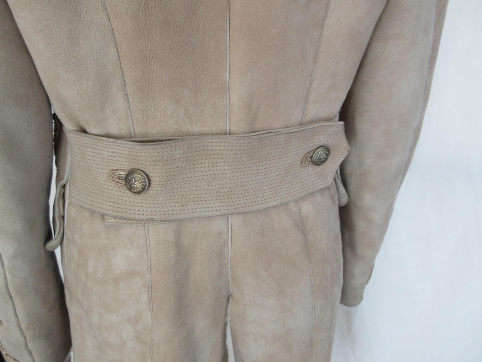 Ermanno Scervino Shearling Coat with Lynx fur For Sale 2