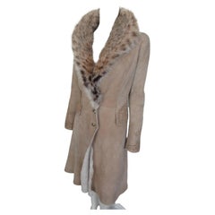 Ermanno Scervino Cappotto in shearling con pelliccia di lince