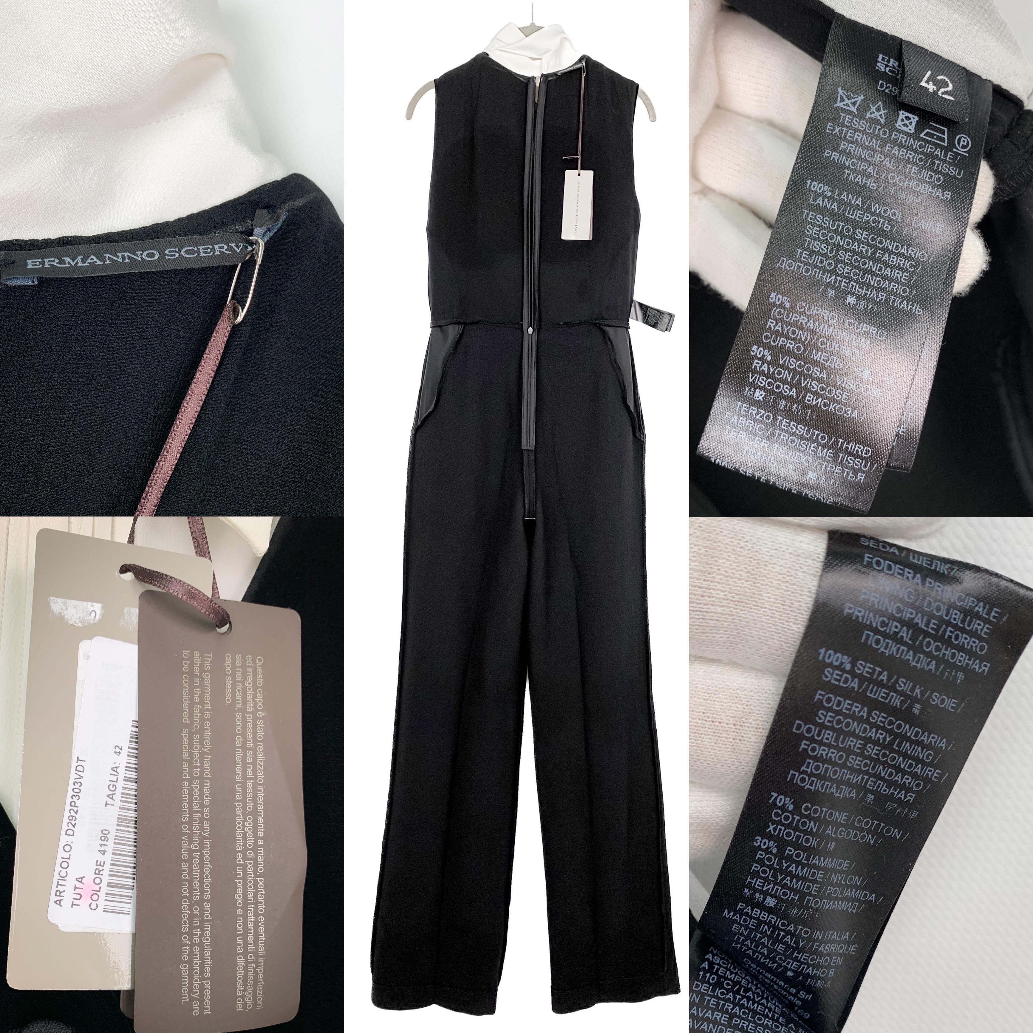 Ermanno Scervino RRP $2500 silk & wool long wide leg jumpsuit, new with tags  6