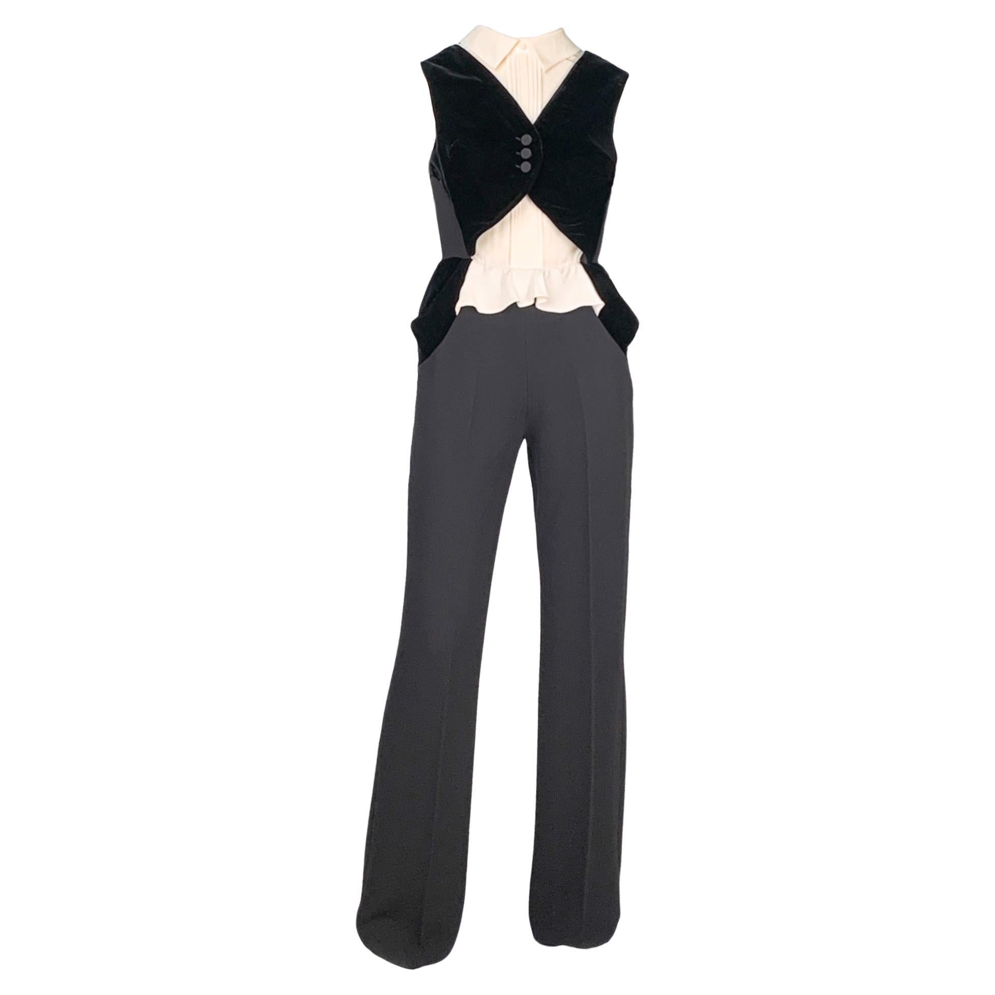 Ermanno Scervino RRP $2500 silk and wool long wide leg jumpsuit, new with  tags at 1stDibs