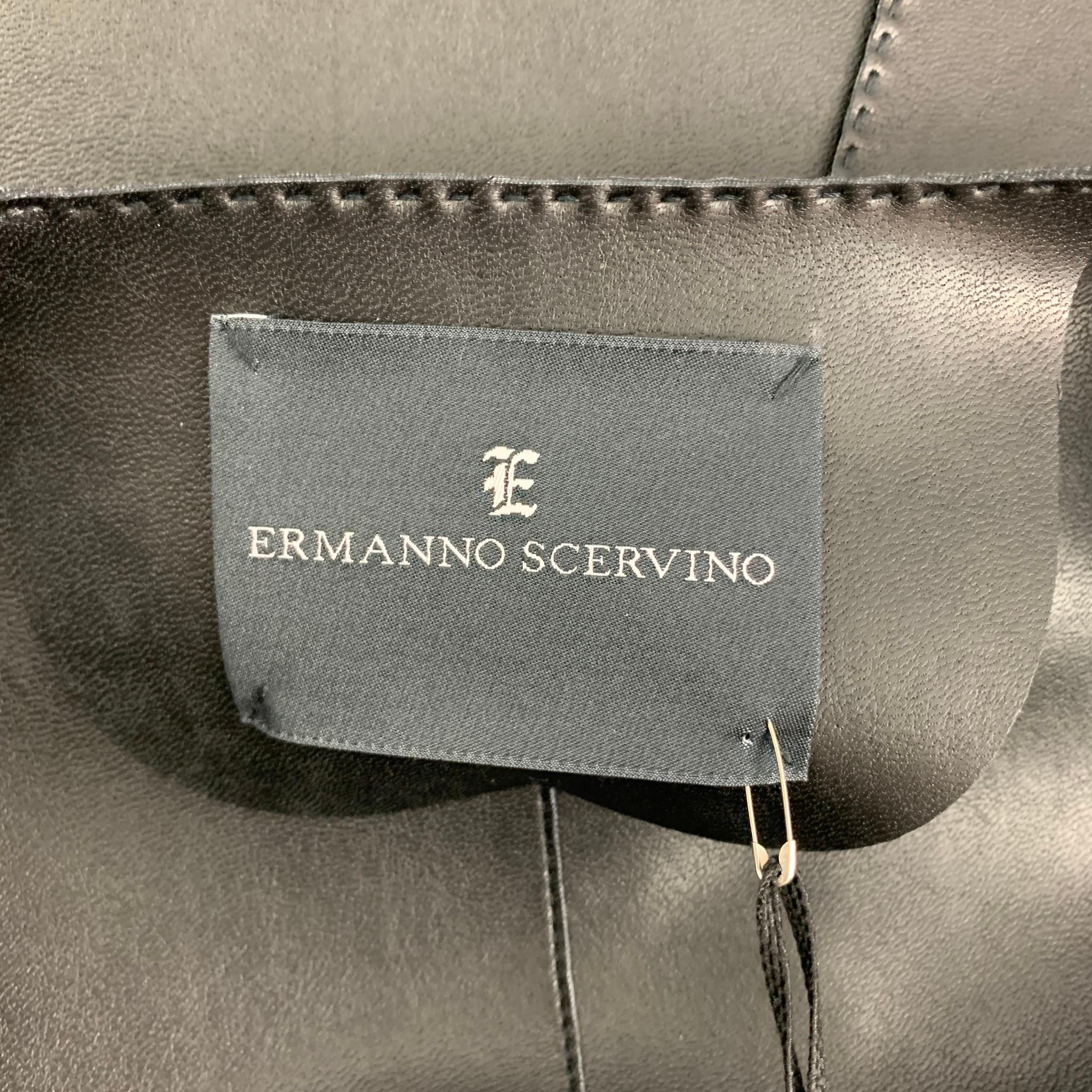 ERMANNO SCERVINO Size 2 Black Polyamide Faux Leather Jacket 3