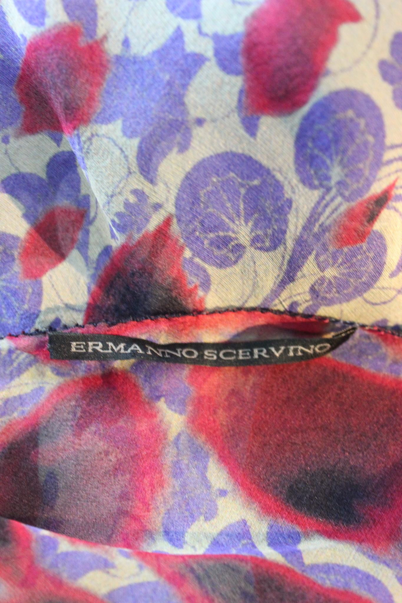 Ermanno Scervino - Robe de soirée à fleurs en soie violette, années 2000 1