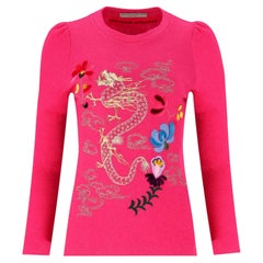 Ermanno Scervino Virgin Wool, Silk & Cashmere Dragon Embroidered Jumper