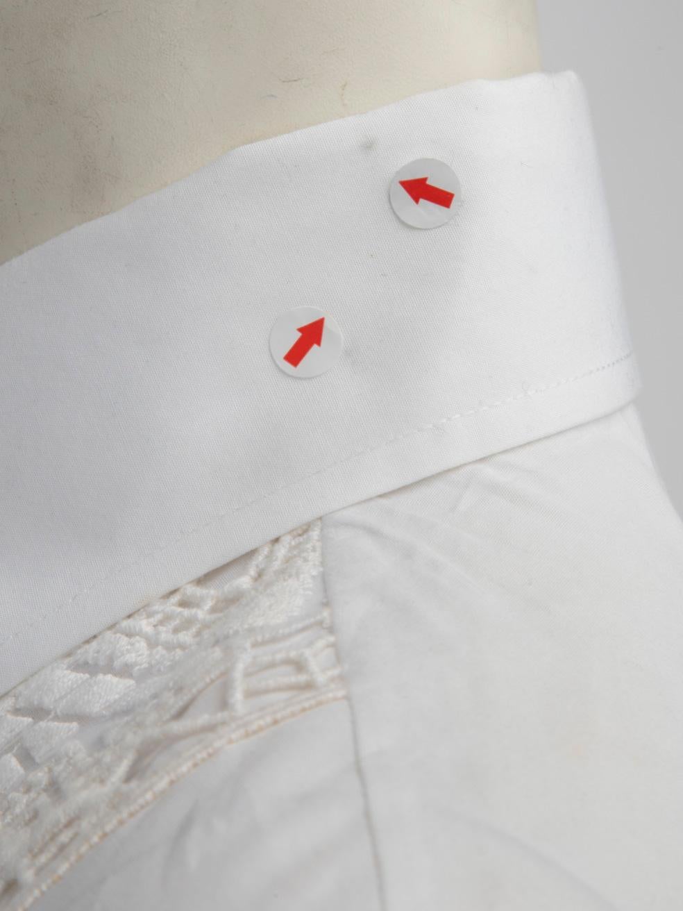 Donna Ermanno Scervino White Broderie Anglaise Shirt Dress Taglia S.