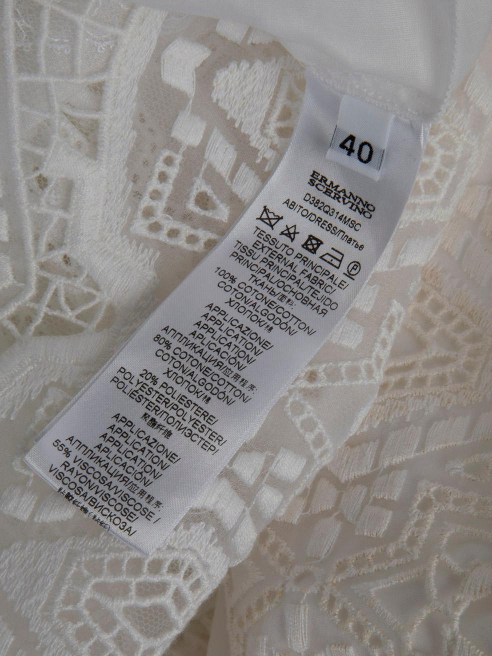 Ermanno Scervino White Broderie Anglaise Shirt Dress Taglia S. 2